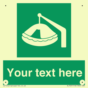 Custom sign Safe condition Davit-launched liferaft